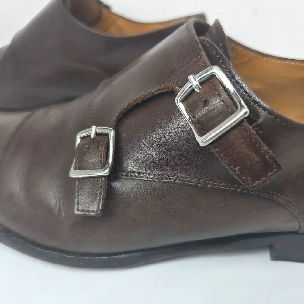 Suit Supply Mens Brown Leather Double Monk Strap Shoes Size US 9.5 M EUR 42.5